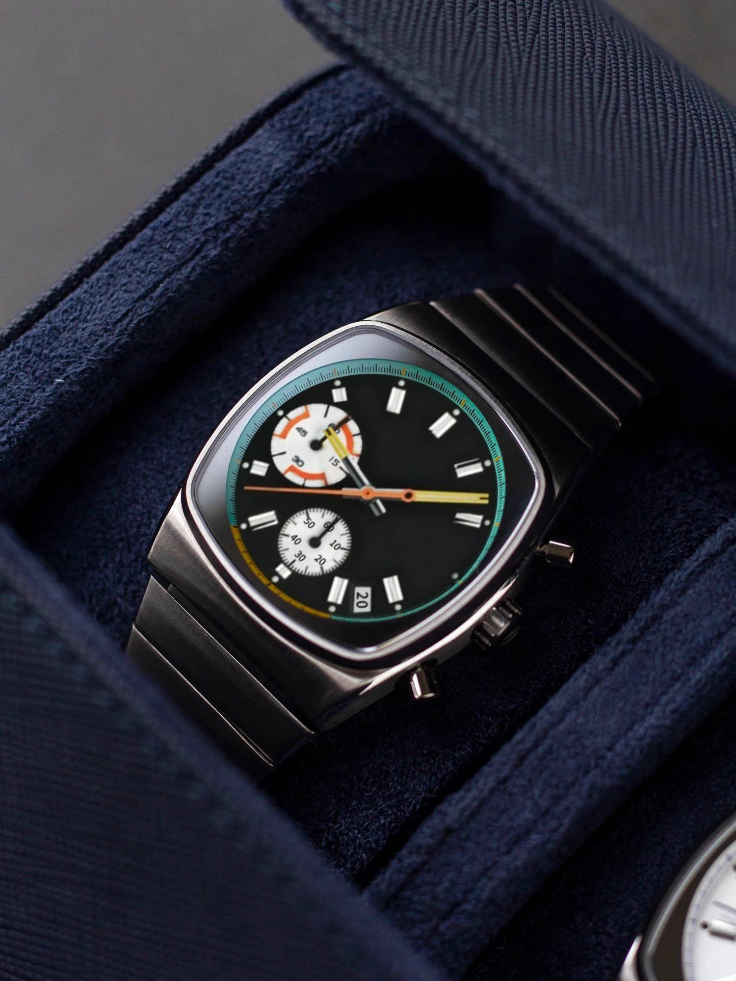 CILOA hochwertige quadratische Herrenuhr Vintage Automatik Herrenuhren für Herren Edelstahl High-End-Sportgeschenke Armbanduhren: Black