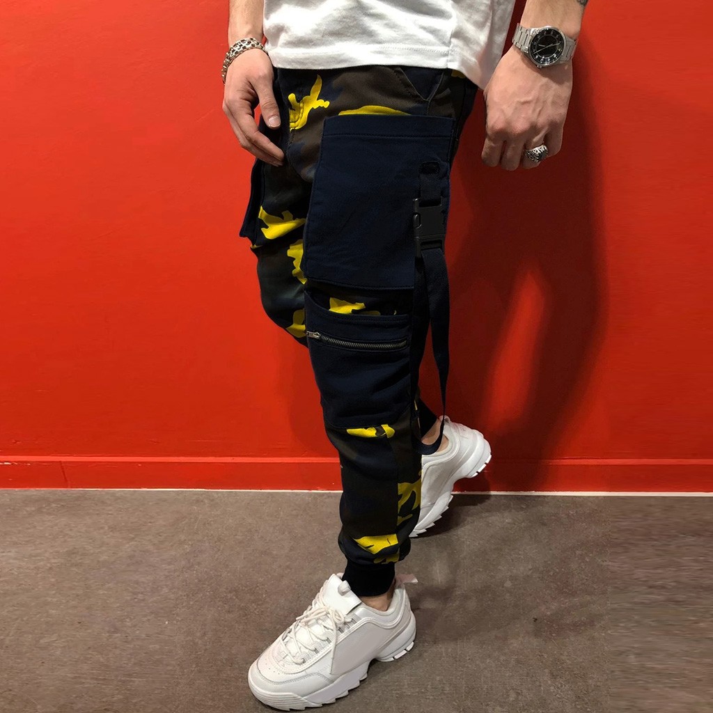 Jean déchiré hommes pantalon maigre mince droite hommes pantalon avec pantalon bas Harajuku Style Camouflage crayon pantalon hommes vêtements