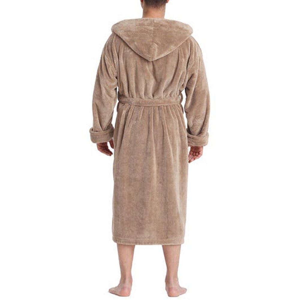 Winterbadjas heren effen fleece warme casual badjas herenkleding homewear loungewear nachtkleding badjassen plus size