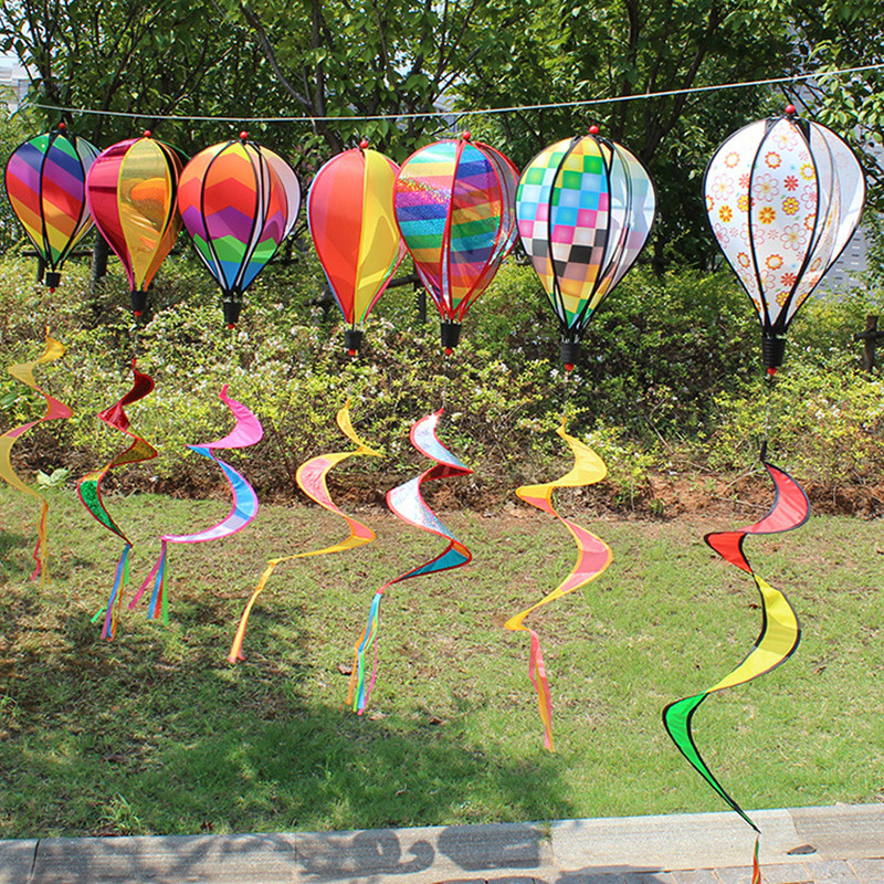 air ballon regenboog spiraal windmolen kleurrijke wind rotator tent kite lange staart nylon outdoor garden home decoraties