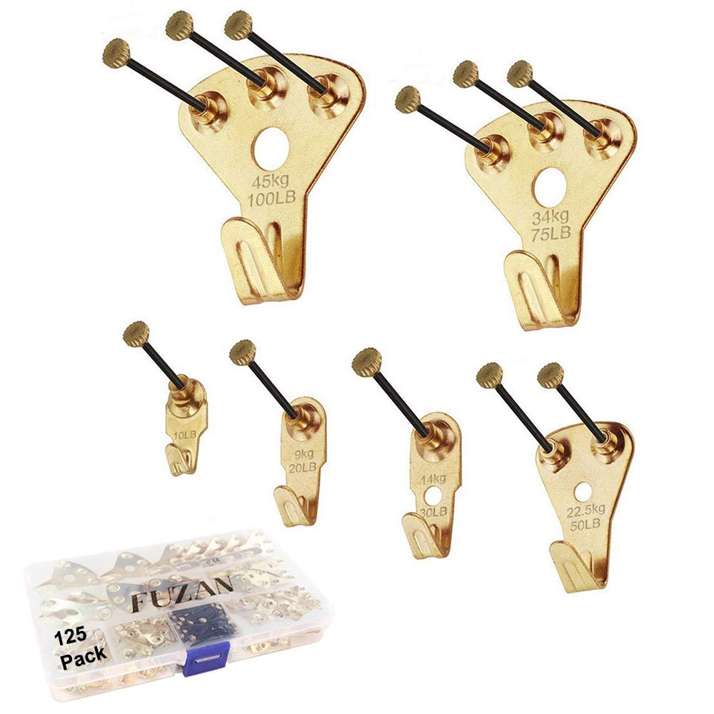 127PC fotohangers heavy duty, foto-ophangset haken, foto-ophangspijkers voor gipsplaten houten muurspiegel klokhaak: Default Title