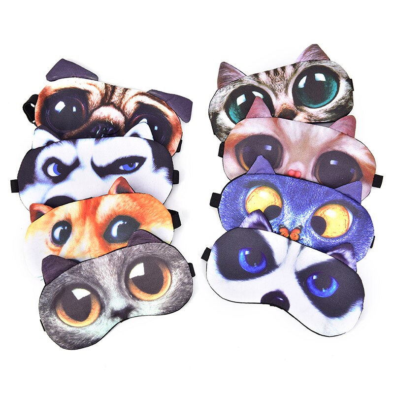 Mascarilla para dormir con perro y gato, máscara para ojos con cobertura Natural para dormir, parche para ojos suave para vendar los ojos, funda para sombra para ojos para dormir, 1 pz