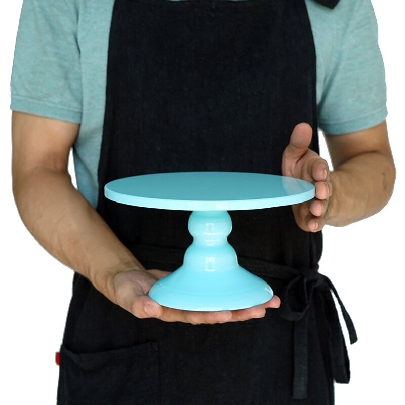 Blue cake stand high foot metal iron cake tools for dessert table decoration wedding party suppliers sweet baking love: 17321