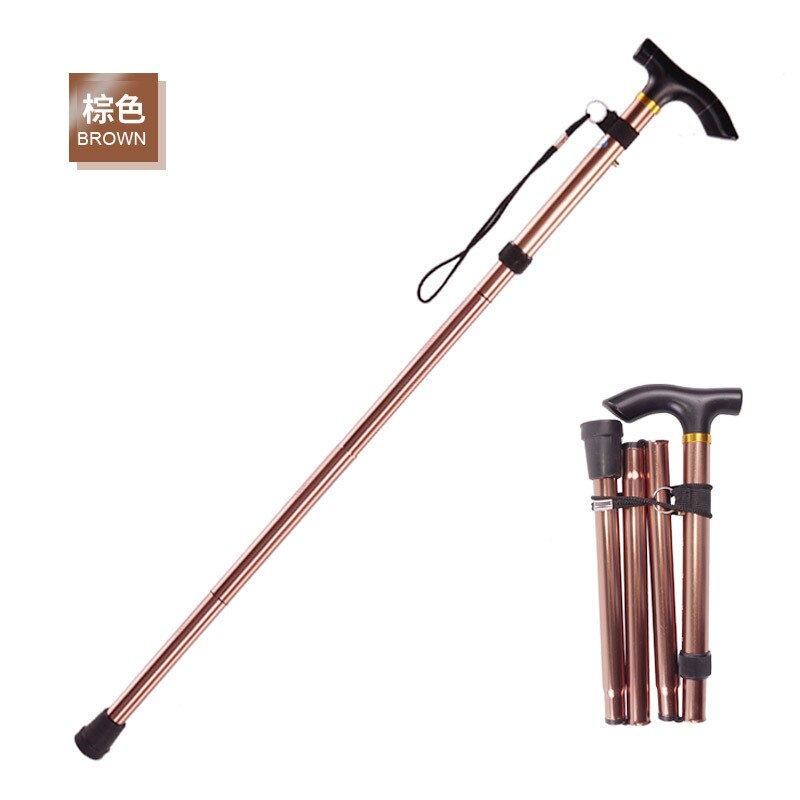 Walking Sticks Hiking Poles Adjustable Trekking Poles Telescopic Telescoping Baton Scandinavian Anti Shock Hiking Tool Sac: Brown