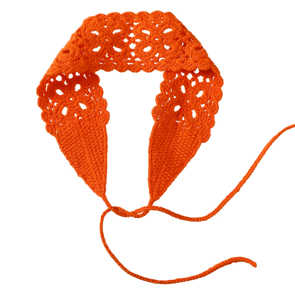 AWAYTR Effen kleur holle gebreide haarbanden Vintage haarsjaal voor vrouwen Bloem gebreide hoofdband Boheemse haaraccessoires: GRIJS