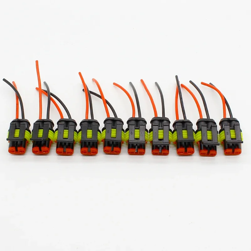 Connecteur électrique étanche à 2 broches, 10 pièces/lot, adaptateur avec fil AWG pour voiture, véhicule, motos