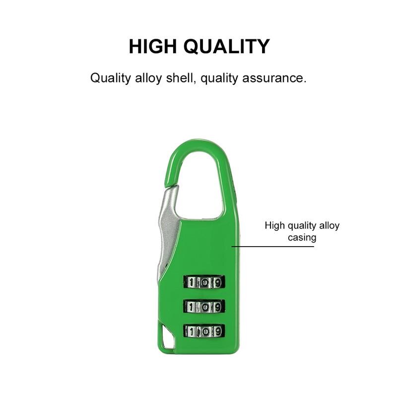 Anti-Theft Locks 3 Dial Digit Password Combination Padlock Suitcase Metal Code Lock Mini Coded Keyed Multi Colors Safe