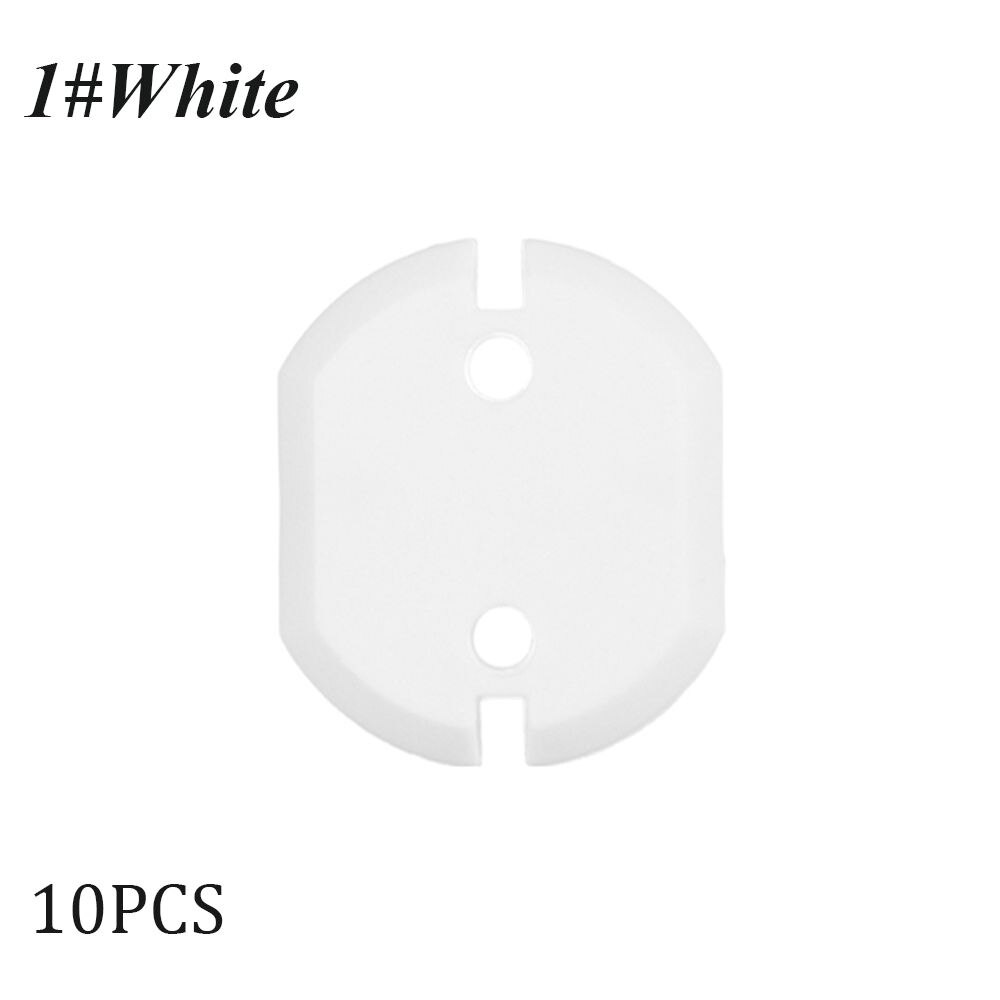 10pcs presa di corrente spina protettore coperchio 2 fori tondo Standard europeo protezione elettrica presa per bambini blocco di sicurezza in plastica: white-1