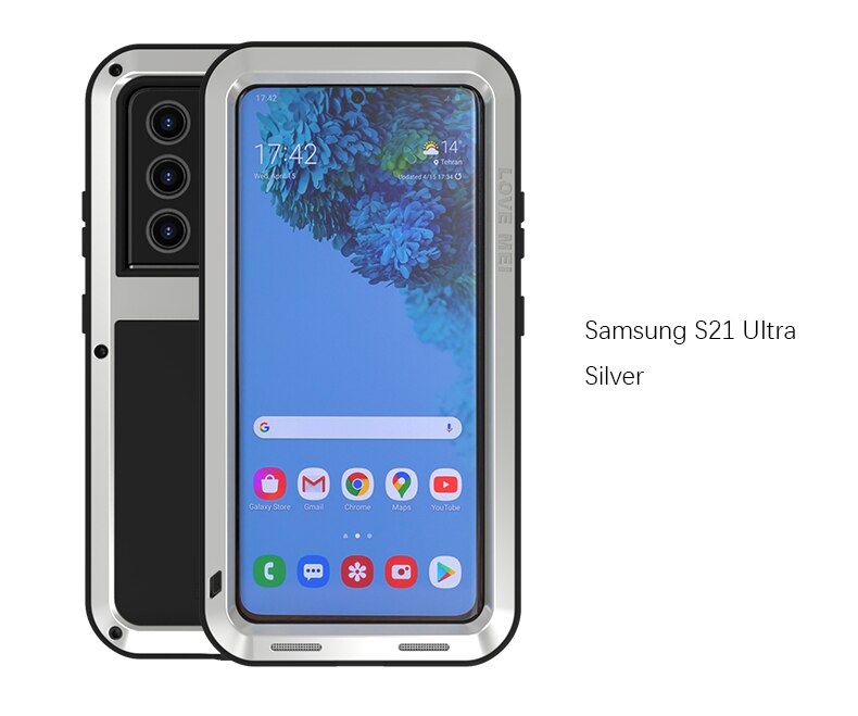 Original Love Mei Powerful Case For Samsung Galaxy S21 Ultra 5G 6.8 inch dust Shockproof Metal Aluminum Case Cover + Package: Silver / Original Packaging