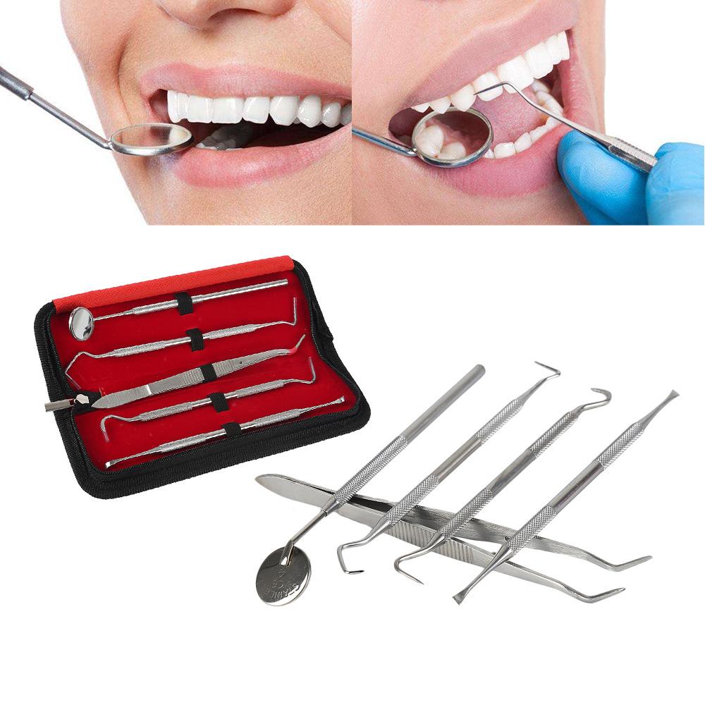 5 stks/set Professionele Roestvrij Staal Tandheelkundige Instrumenten Oral Care Tanden Schraper Waxen Carving Kit Tanden Schoon Whitening Tool