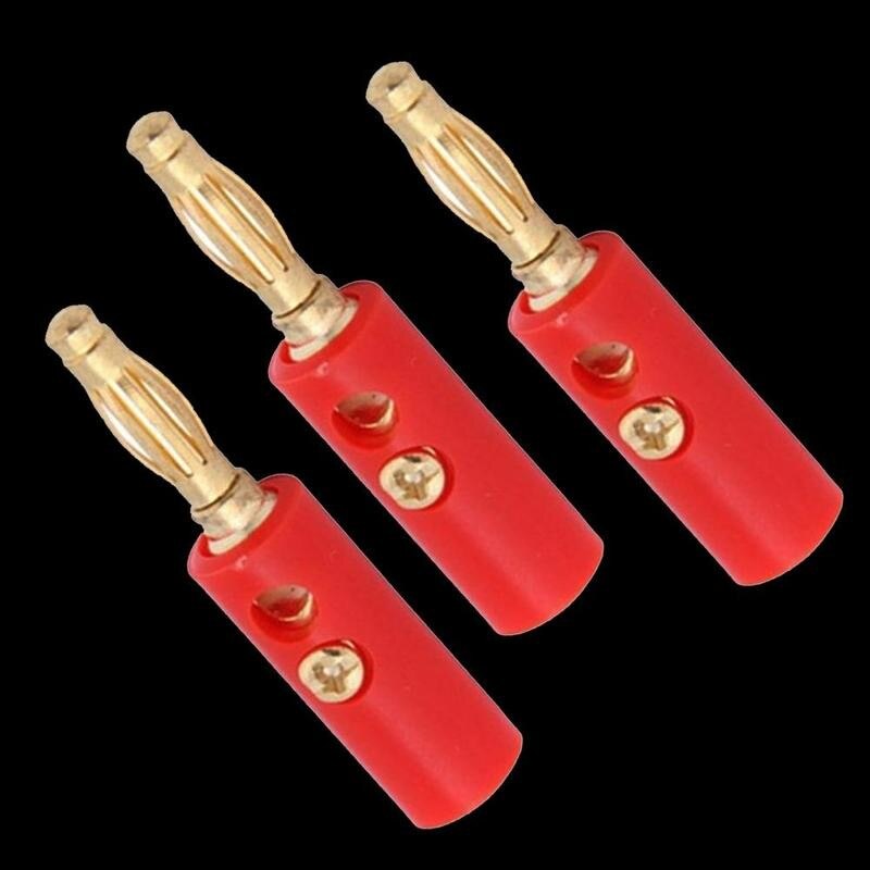 10Pcs Banaan Pluggen Audio Speaker Schroef Banana Goud Stekkers Voorraad Zwarte Plaat Connectors Facotry In Red Speaker 4mm Banan Z1F6