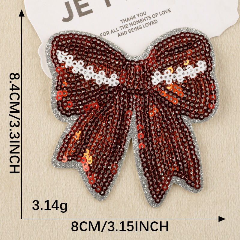 Toppa Ricamata Farfalla Rossa - Termoadesiva E Da Cucire, 7,4x4,8 Cm, Per Vestiti E Jeans - 5