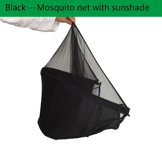 Mosquiteiro universal 95%, para carrinhos de bebê, berço, cybex, quinny, joia, yoyacare, yoyaplus, goodbaby, xiaomi: Black with sunshade