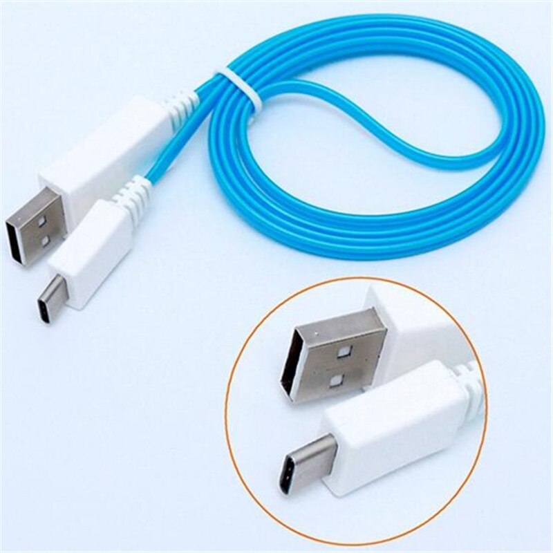 Led USB Cable Flash Light Data Line Mobile Phone Charger for iPhone 6 6S 7 8 XS Samsung Xiaomi Huawei Android Type C Connector