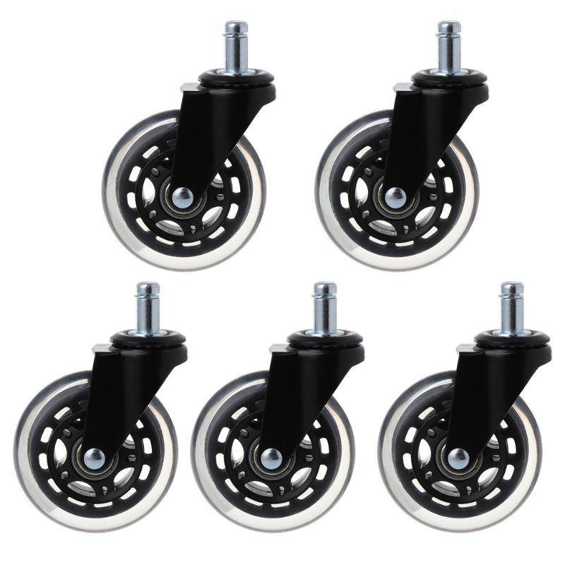 5Pcs 11x22mm Bureaustoel Wielen Wivel Rubber Zwenkwiel Veilig Rolling Caster Vervangingen Voor Meubelen