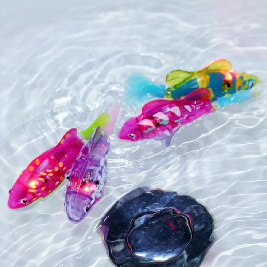 1 stk flash svømning elektronisk fisk kæledyr bad legetøj batteridrevet svøm robot til børn badekar fiskeri legetøj tilfældig farve
