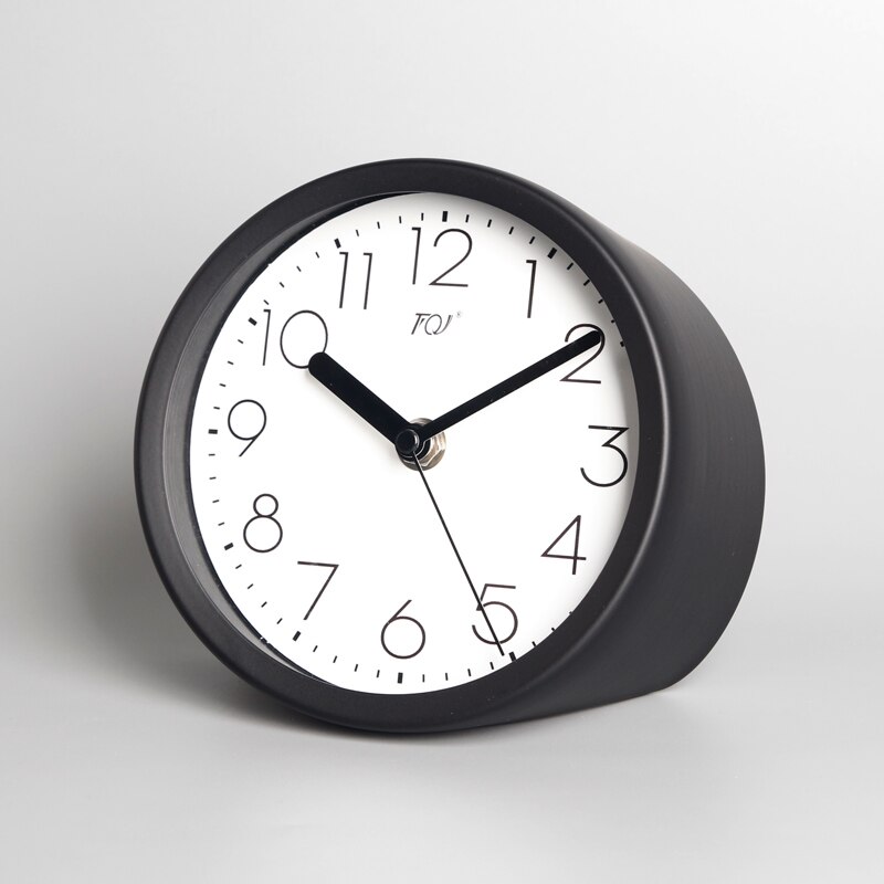 Maxspace Metalen gouden tafelklok, retro vintage niet-tikkende kleine
