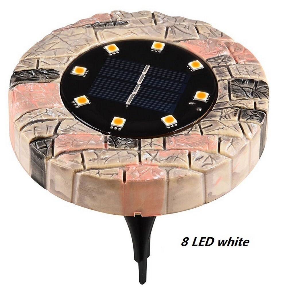 4Pcs Solar Garden Lights Outdoor Waterproof Pathway Deck LED Lights Path Floor Buried Lamp Yard Landscape Underground Lights: 8LED White / 4Pcs