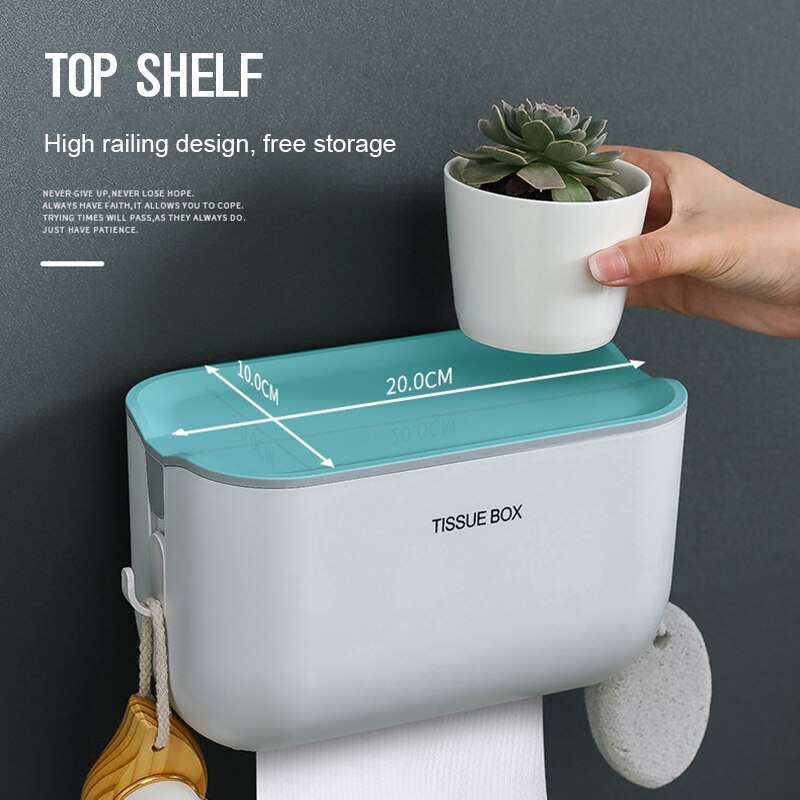 Caja de pañuelos para baño, estante de Caja de papel higiénico montado en la pared, práctico, para el hogar, color azul, blanco, rosa y Beige, estilo,