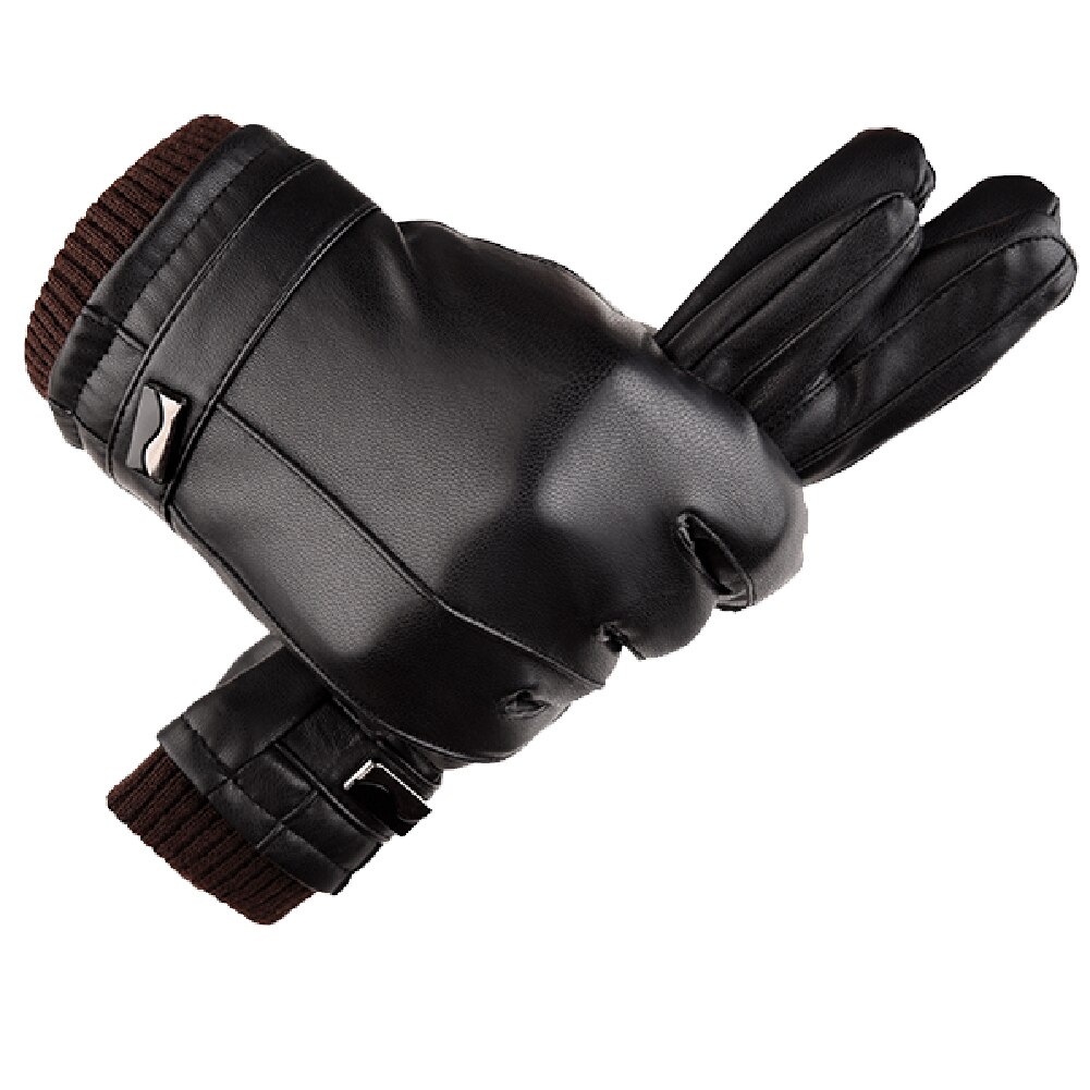 Leather Gloves Leather Black Touch Screen Leather Gloves Riding Leather Gloves Men Leather Winter Gloves Warm Mittens