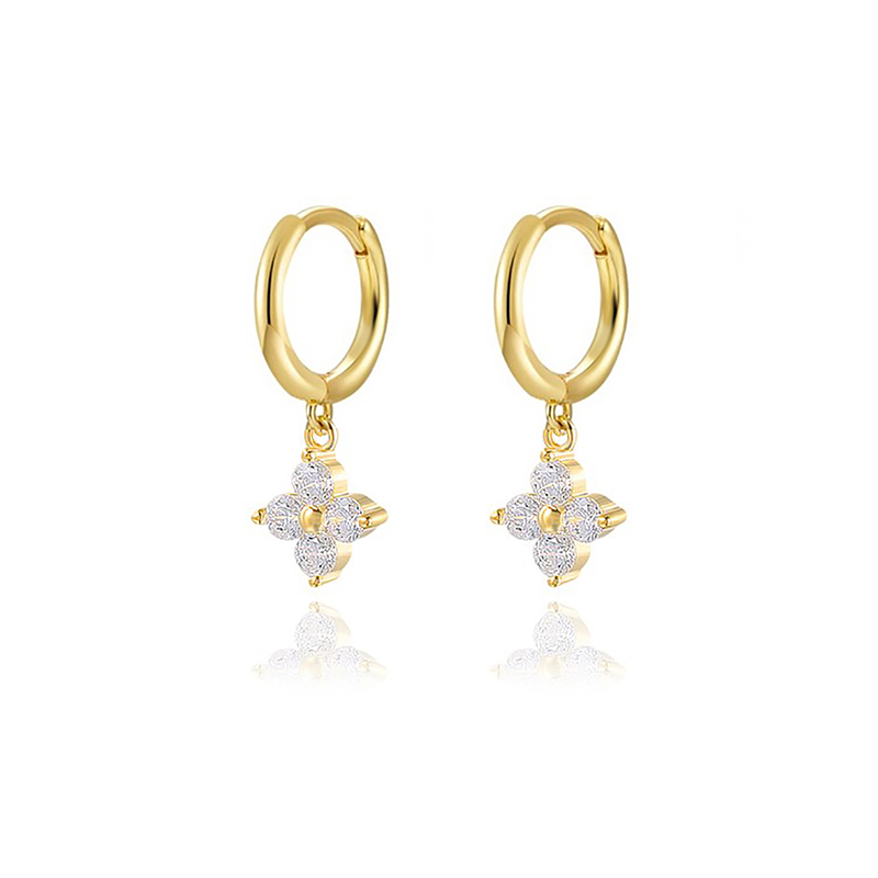 TIANDE-pendientes colgantes de cadena larga para mujer, Color dorado, Piercing de circonita, flor, joyería de 2023