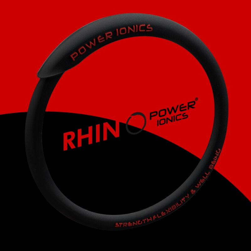 Power Ionics Rhino Men Women 2000Ions Waterproof Sports Bracelets Bangles Wristband Energy Balance Body: Black / S-M for 12-15.5cm