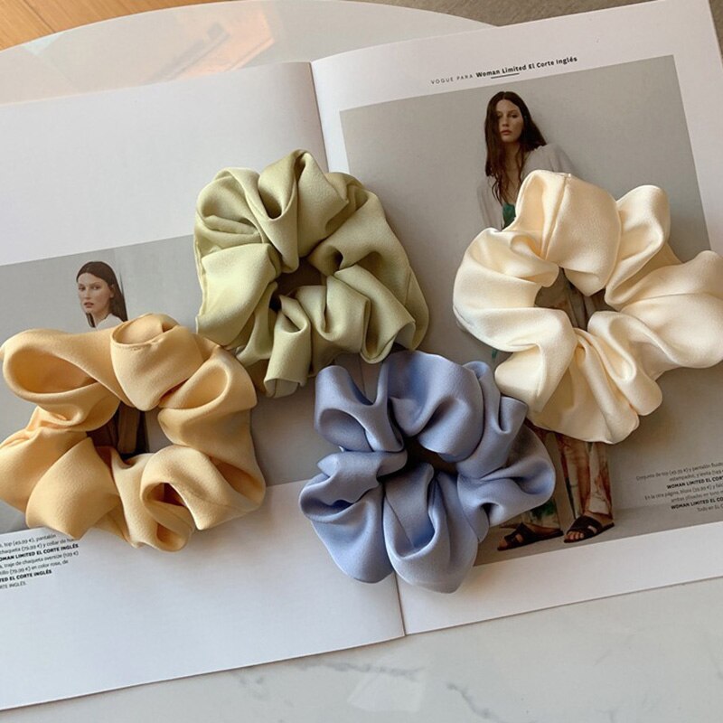 Chouchous en Satin de soie pour femmes et filles, élastique, en caoutchouc, solide, porte-queue de cheval, accessoires de cheveux, à la