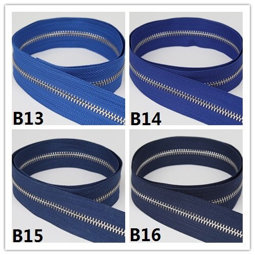 5 # zilver metalen rits enkele open-end grijs donker grijs navy blauw metalen rits roll high grade