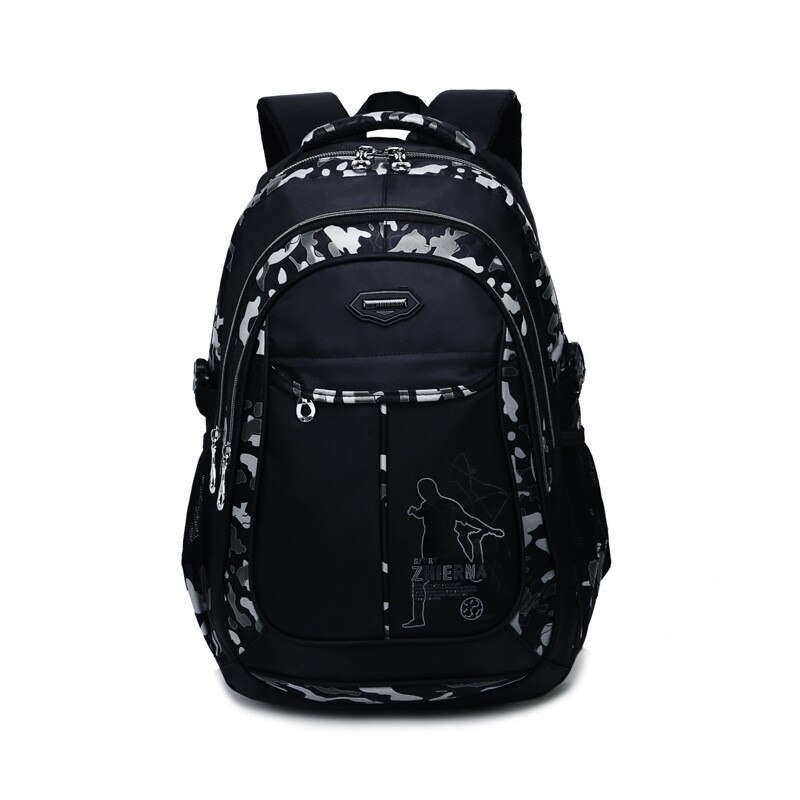 Kinderen Schooltassen Nylon Rugzakken Lichter Last Op Schouder Voor Kids Rugzak Mochila Infantil Zip: black