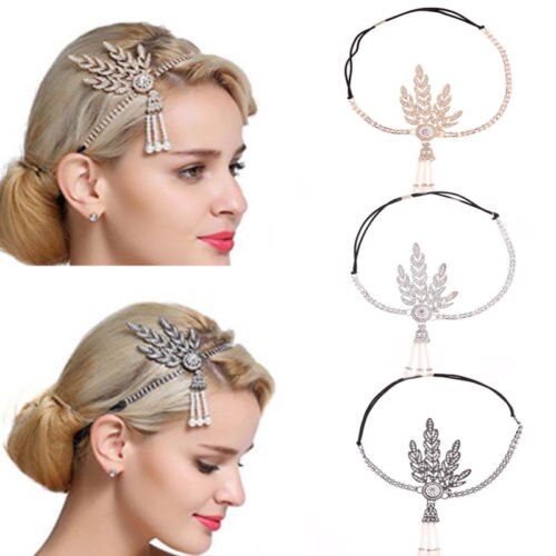 Bandeau à clapet grande Gatsby des années 1920, serre-tête de mariée avec perles Charleston, fête