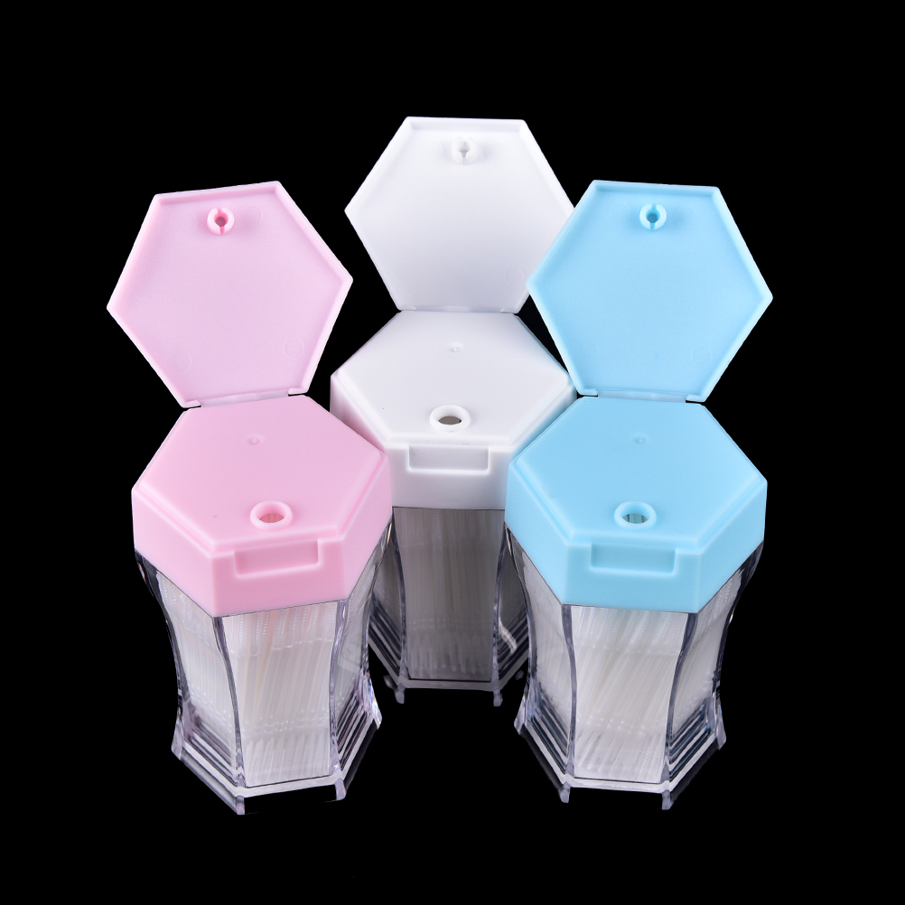 1 Bottle 200Pcs Plastic Dental Picks Oral Hygiene 2 Way Interdental Brush Tooth Pick Kitchen Table Decoration