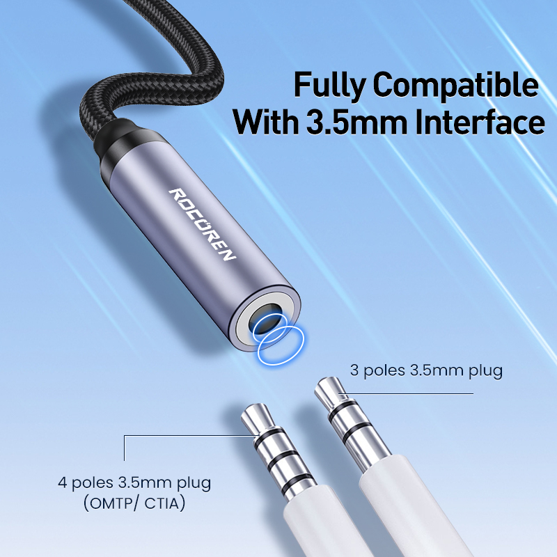 Rocoren usb typ c bis 3,5mm kopfhörer aux Adapter buchse Digital Audio- kabel kopfhörer konverter für iphone 15 Profi huawei sumsang