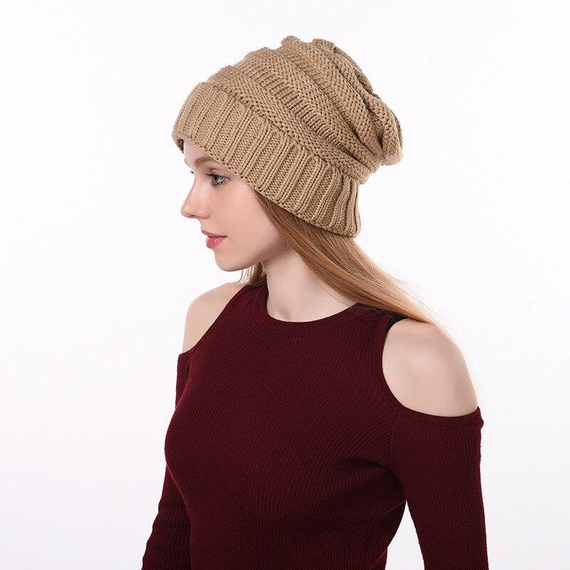 Q Keep Warm Knitted Hat 1Pcs Woman Bonnet 21*21CM Cap Multipurpose Autumn Winter Accessories Winter Essential Hats