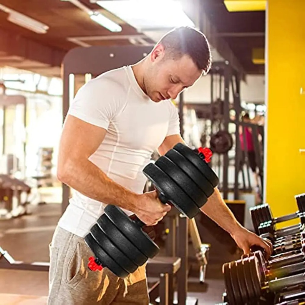 PVC Dumbbell Bar Home Gym Accessories Durable Barbell Buckle Fitness Equipment Spin-Lock Collars Threaded Dumbbell Handles