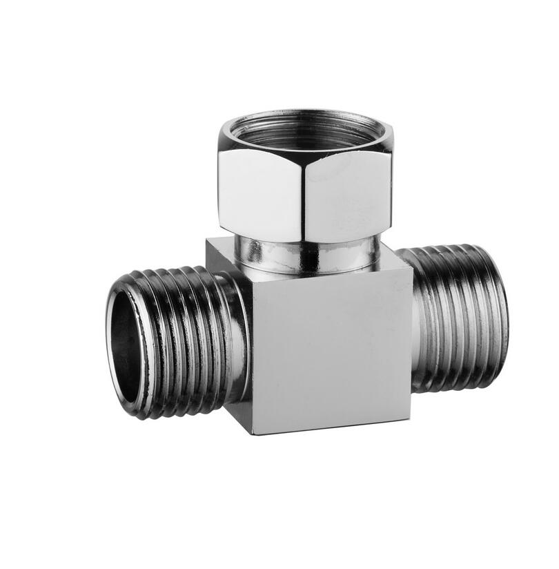 Thickened All-copper Three-way Angle Valve One Into Two Out 4" Internal And External Tooth Interface Water Valve Connector: C