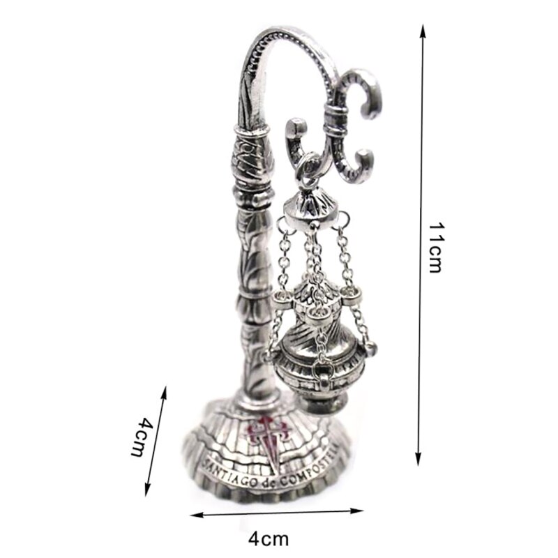 Antieke Gesneden Wierookbrander Kruis Decoratie Kerk Kapel Ornamenten Gebed