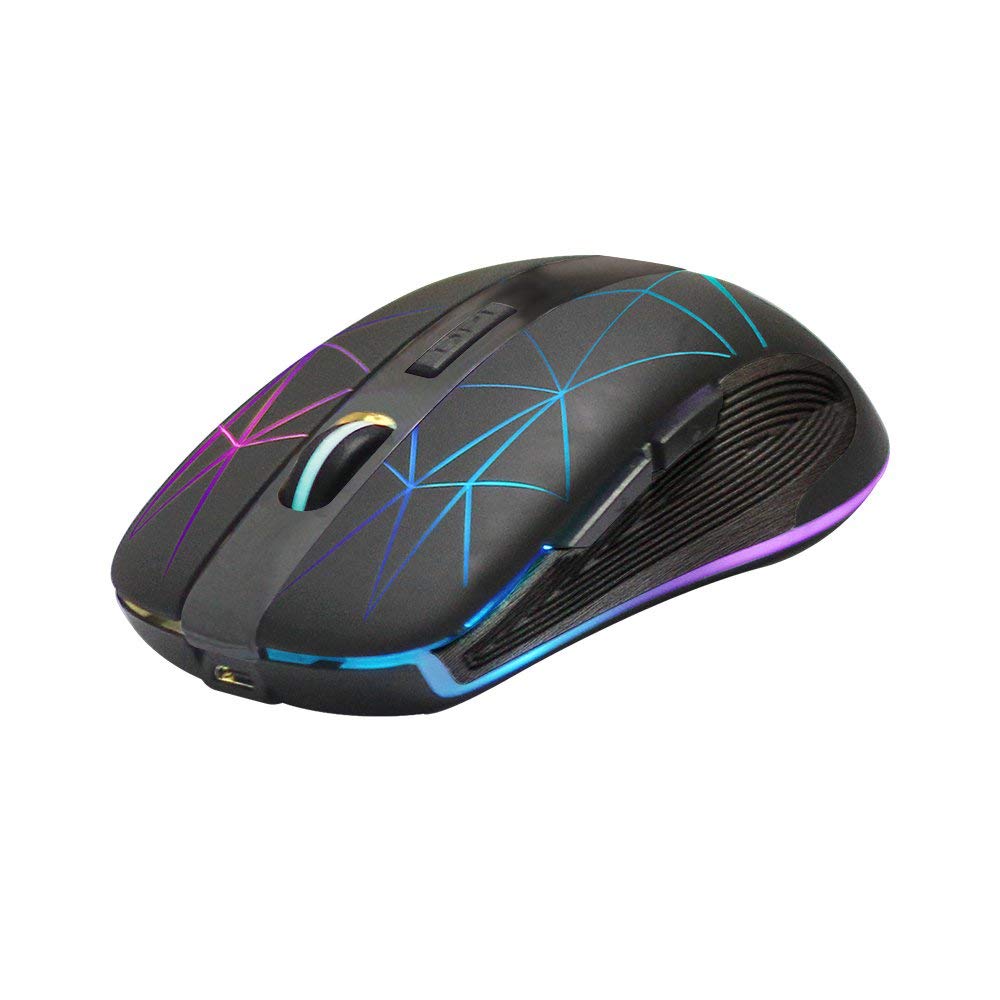 Rii RM200 2.4G Draadloze Muis 5 Knoppen Oplaadbare Mobiele Optische Muis met USB Nano-ontvanger, 3 verstelbare DPI Niveaus voor PC