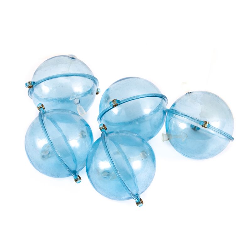Bolas de plástico ABS para pesca, flotadores de burbujas de agua, aparejos de pesca de mar, accesorios para exteriores, azul, rojo, 25/32/40/47mm, 5 unids/set por juego