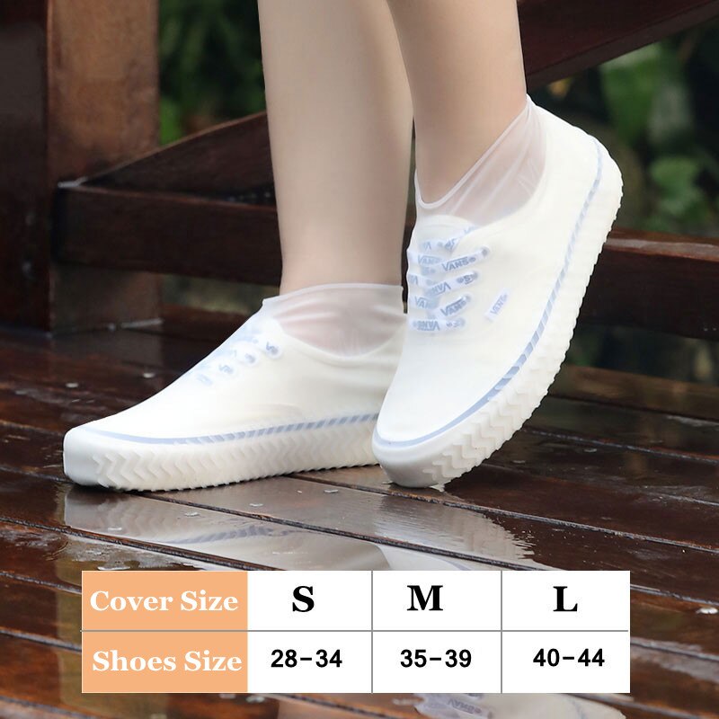 Copriscarpe impermeabili in Silicone copriscarpe antipioggia riutilizzabili protezioni per scarpe Unisex protezioni antiscivolo per stivali da pioggia per la giornata di pioggia: White / M