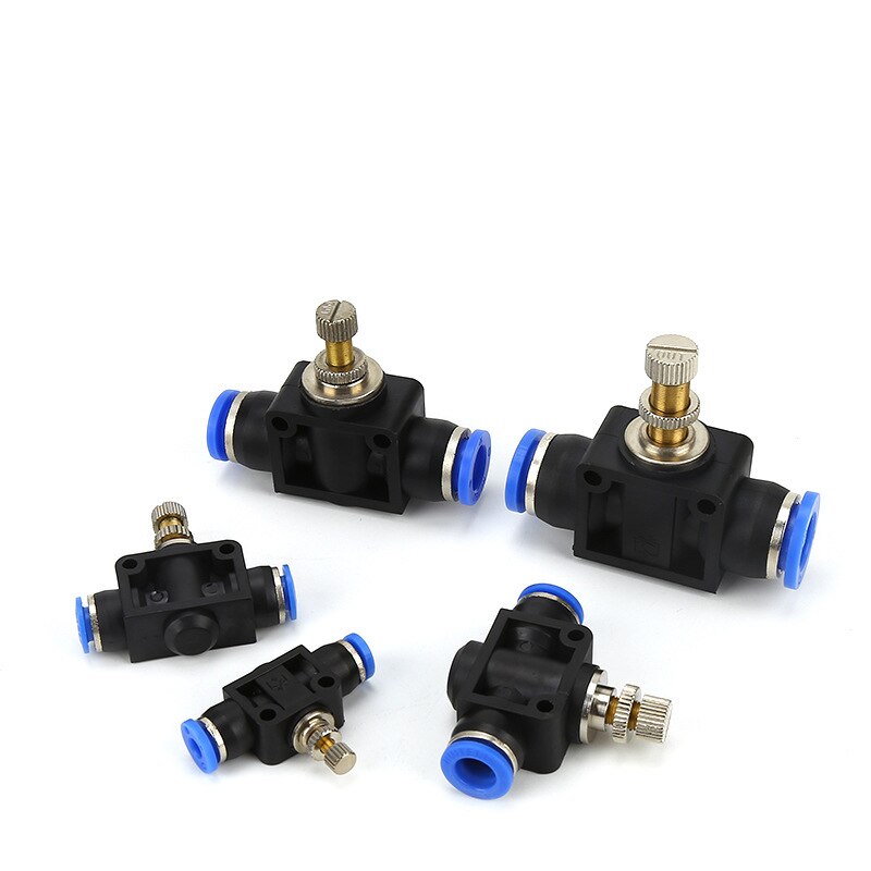 4mm 6mm 8mm 10mm 12mm Tube Air Pneumatic Airflow Regulator Gas Flow Control Valve Air Speed Flow Controller Pipe Fitting