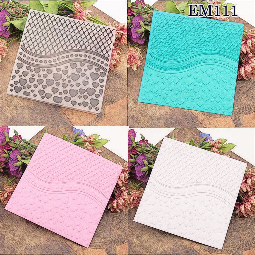 15x15cm heart grid Embossing folders Plastic bump Scrapbooking DIY Template Fondant indentation Cake Photo Album Card Make