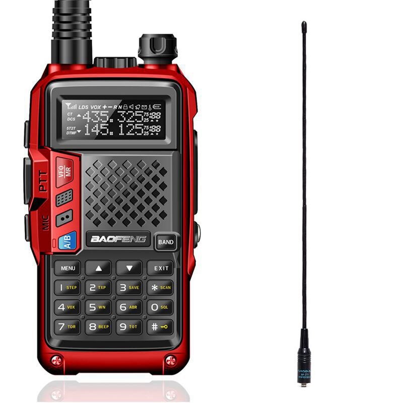 BAOFENG BF-UVB3 PLUS 8W 8watt High Power UHF/VHF Dual Band 10KM Long Range draagbare ham walkie Talkie Meerdere Opladen Modus: red 771