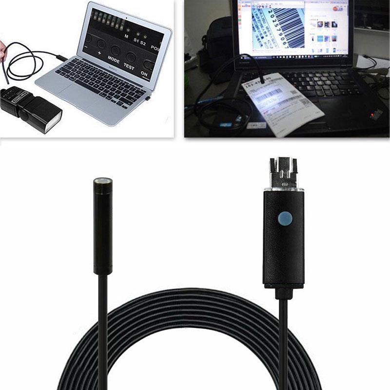 Cámara endoscópica Flexible de 7mm, boroscopio impermeable IP67, con 6LED, para Android, PC y Notebook, 1/2/5/10M