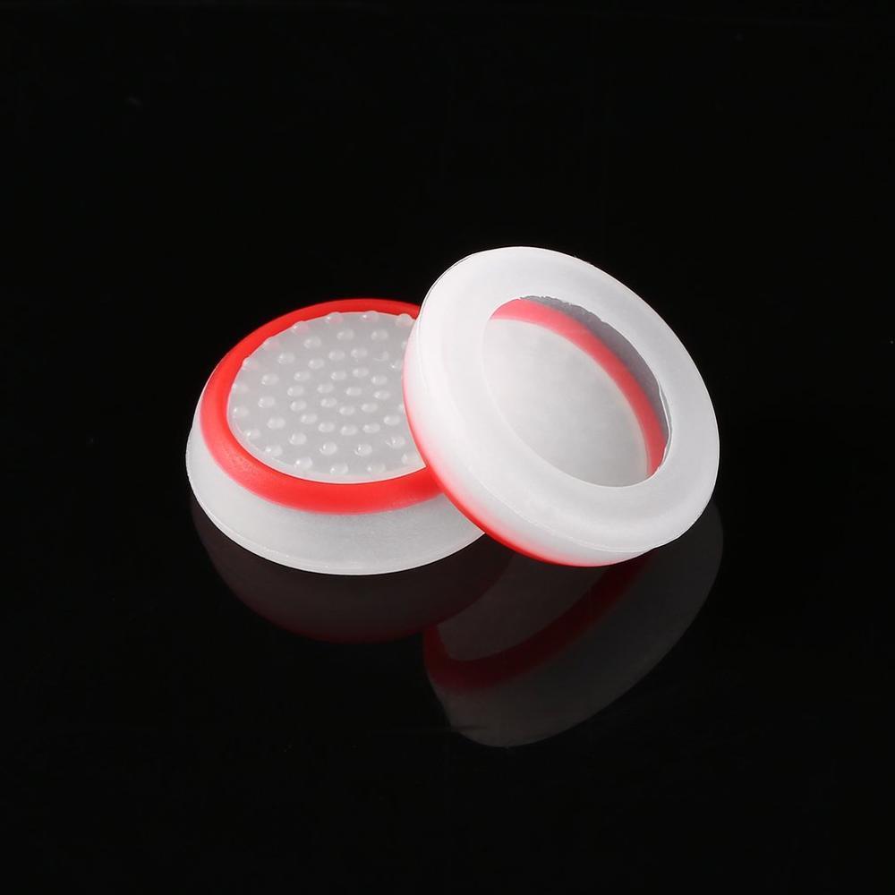 4 pcs Silicone Analog Thumb Stick Grips Cover for PlayStation 4 PS4 Pro Slim for XboxController Thumbstick Caps for Xbox One: White-red