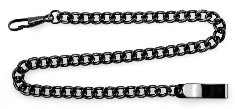 Sort/bronze rustfrit stål 35cm fob kæde til mænd eller kvinder smykker tilbehør lommeur kæde: Sort
