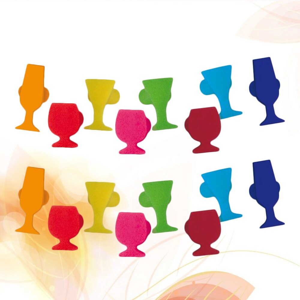 16pcs Glass Marker Silicone Simple Drink Marker Glass Identifier Festival Supplies for Parties Dinners