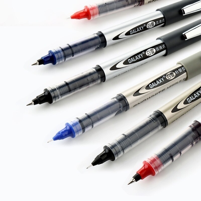 2 uds bolígrafo de tinta líquida escritura Negro Azul Rojo para oficina material escolar papelería de estudiante bolígrafos de Gel para escribir