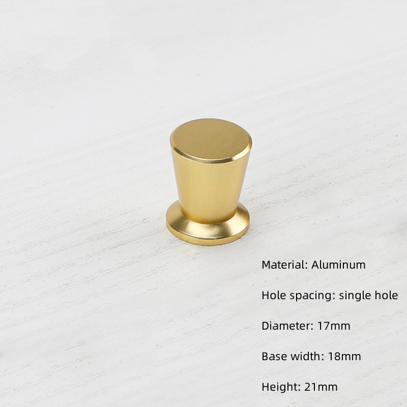 Manija de un solo orificio de aluminio dorado, cajón de armario moderno, perilla redonda, muebles de armario de cocina, manija de puerta pequeña, decoración del hogar