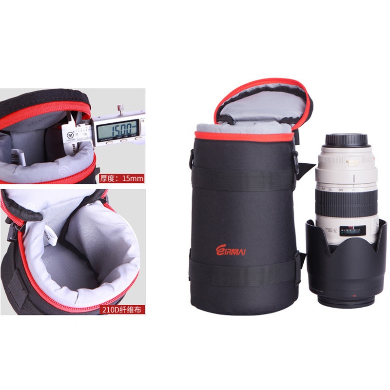 Photo Adjustable Black Strap DSLR Padded Camera Waist Belt Holder w/ Nylon Functional Soft Padded Lens Bag Pouch Case