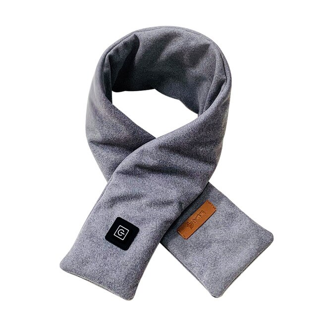 3 Levels Graphene Heated Scarf Winter USB Electric Heated Warm Shawl Neck Wrap With For Men And Women: Gray